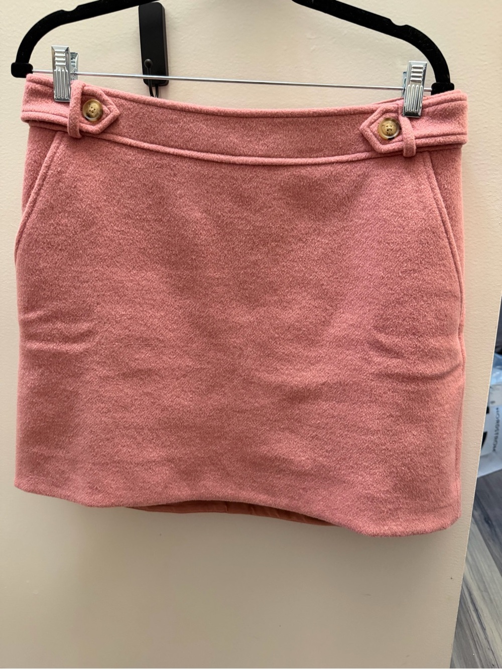 LOFT Dusty Rose Mini Skirt with Button Tabs